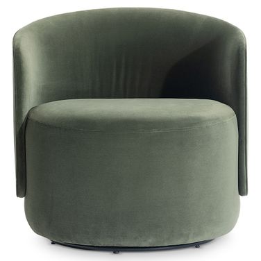 Crosby Fabric Swivel Chair In Green