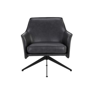 Crosby Swivel Lounge Chair In Alpine Black