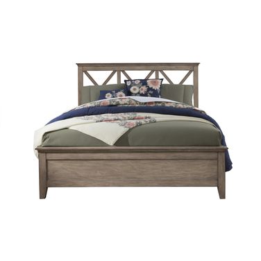 Cross Back Solid Wood Full Bed Frame In Brown