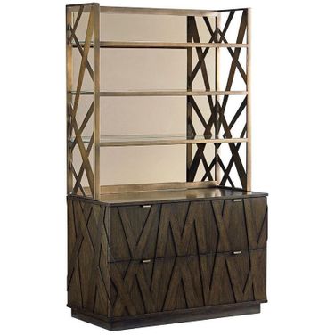 Cross Effect Prism File Chest with Metal Hutch