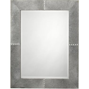 Cross Stitch Rectangle Mirror In White 6CROS-RECTGR