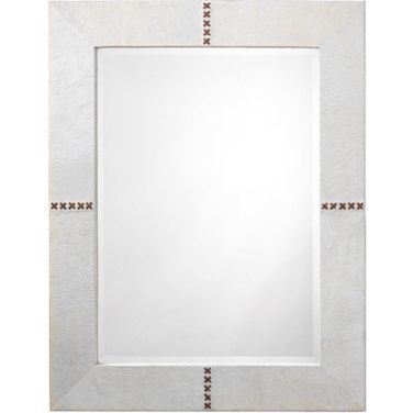 Cross Stitch Rectangle Mirror In White 6CROS-RECTWH