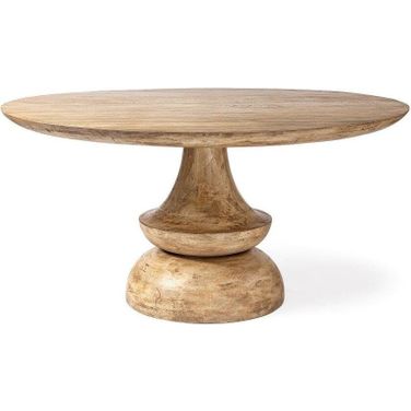 Crossman 60 Inch Round Blonde Solid Wood And Base Dining Table