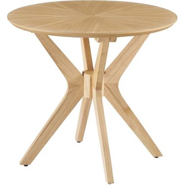Crossroads 24 Inch Round Wood Side Table In Oak