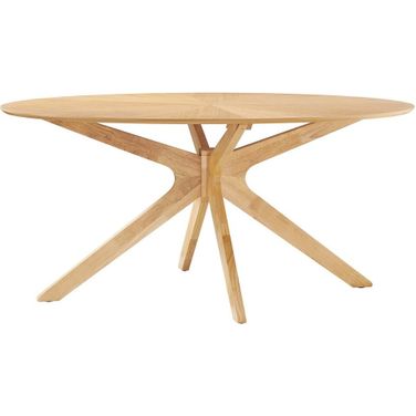 Crossroads 63 Inch Oval Wood Dining Table In Oak