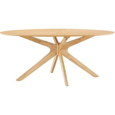 Crossroads 71 Inch Oval Wood Dining Table In Oak
