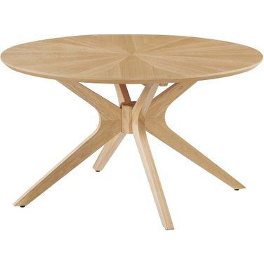 Crossroads Round Wood Coffee Table In Oak