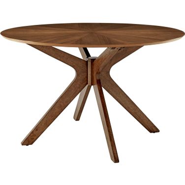 Crossroads Walnut 47 Inch Round Wood Dining Table