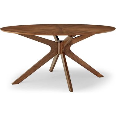 Crossroads Walnut 63 Inch Oval Wood Dining Table EEI-3848-WAL