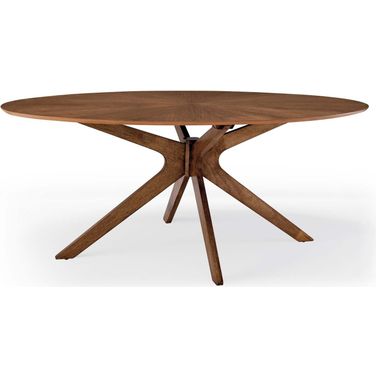 Crossroads Walnut 71 Inch Oval Wood Dining Table EEI-3849-WAL