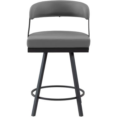 Crowley Swivel Counter Height Chair Set of 2 In Black and Gray