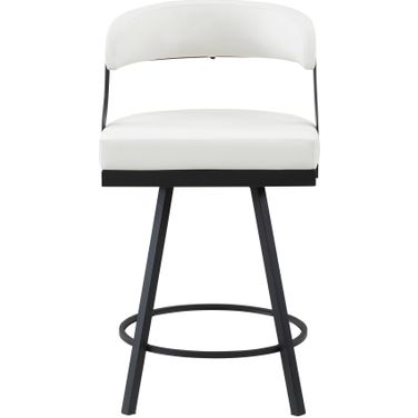Crowley Swivel Counter Height Chair Set of 2 In Black and White