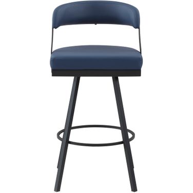 Crowley Swivel Pub Height Chair Set of 2 In Black and Blue