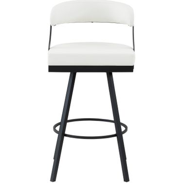 Crowley Swivel Pub Height Chair Set of 2 In Black and White