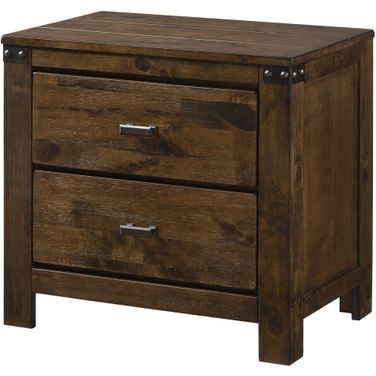 Crown Mark Furniture Curtis Night Stand in Rustic