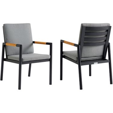 Crown Outdoor Dining Chair Set of 2 In Dark Gray