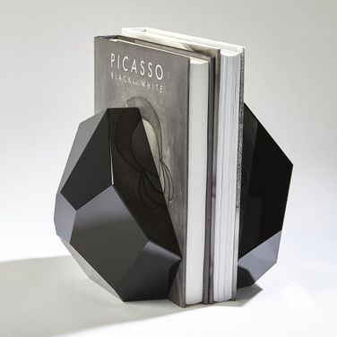 Crystal Bookends Set of 2 In Black