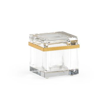 Crystal Jewel Box In Clear and Gold