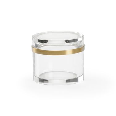 Crystal Jewel Box - Round In Clear and Gold