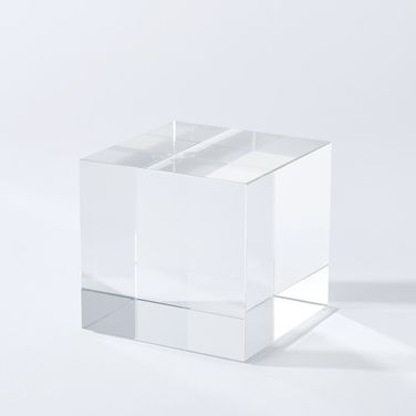 Crystal Large Cube Riser In Clear