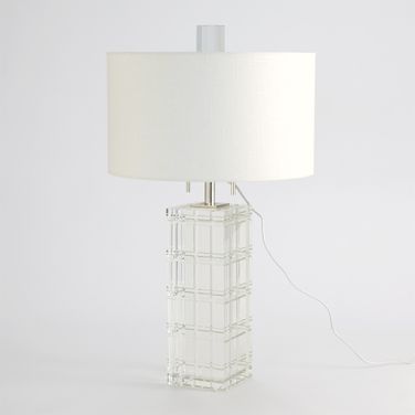 Crystal Plaid Lamp In Clear