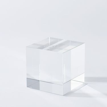 Crystal Small Cube Riser In Clear