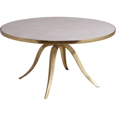 Signature Designs Crystal Stone Round Cocktail Table In Gold