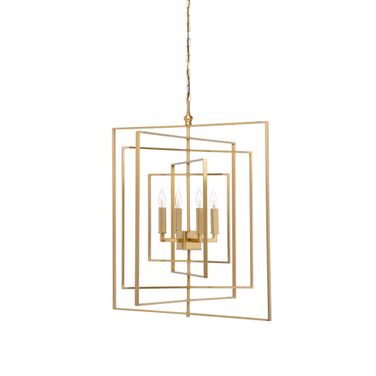 Cube Chandelier In Gold