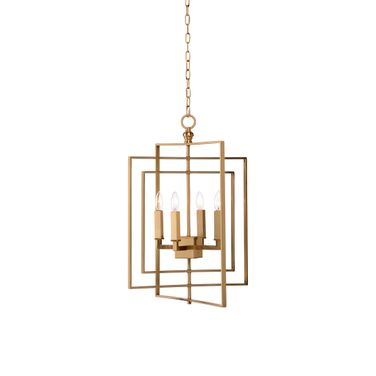 Cube Chandelier - Small In Gold
