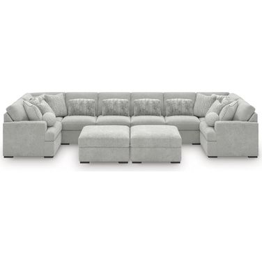 Cuddlesome 10-Piece Sectional with Ottoman In Arctic