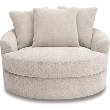 Cuddlesome Oversized Swivel Accent Chair In Arctic
