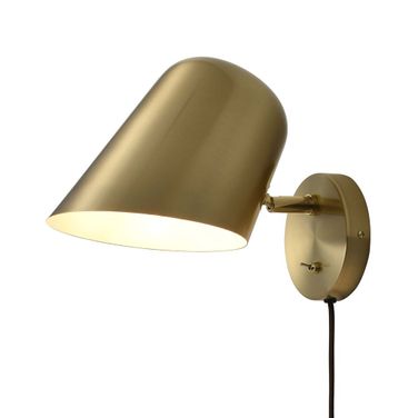 Culver Plug-in Wall Sconce In Brushed Brass