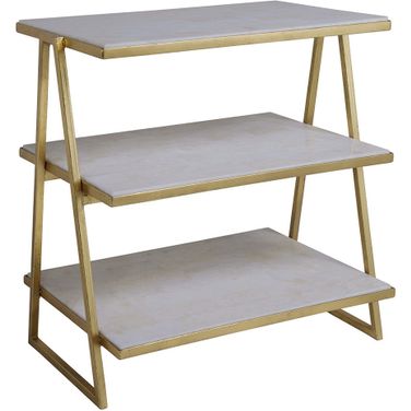 Signature Designs Cumulus Triangular Tier Table In Gold