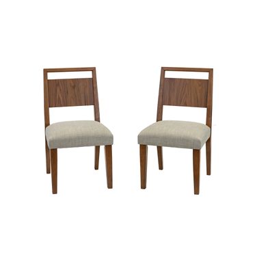 Cupertino Wood Kitchen Table Dining Chair Set of 2 In Brown