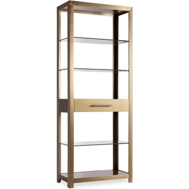 Curata Brushed Brass Metal Bunching Bookcase