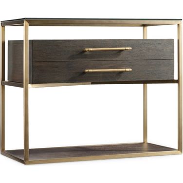 Curata Dark Wood 1 Drawer Nightstand