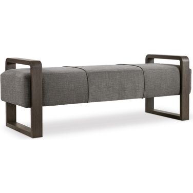 Curata Dark Wood Upholstered Bench
