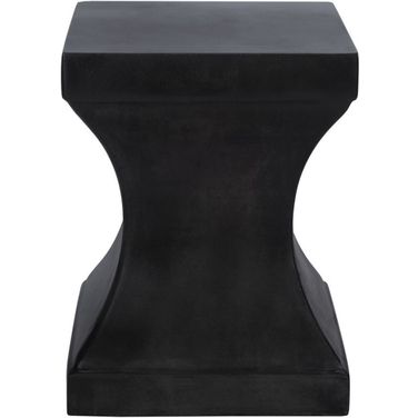 Curby Indoor-Outdoor Modern Concrete 17.7 Inch Height Accent Table in Black