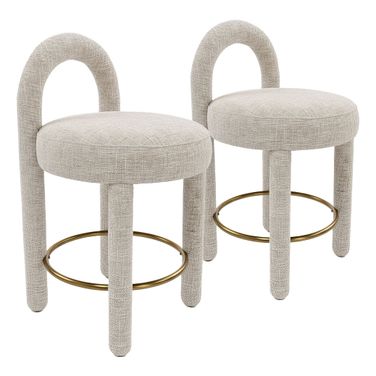 Curco Counter Stool Set of 2 In Gray