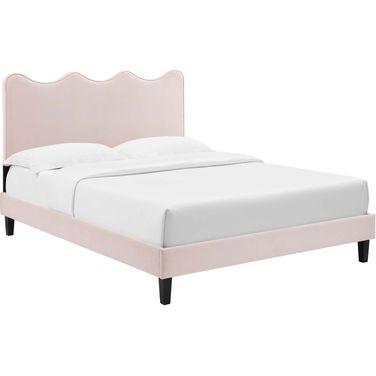 Current Performance Velvet Full Platform Bed In Pink MOD-6732-PNK