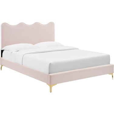 Current Performance Velvet Twin Platform Bed In Pink MOD-6727-PNK