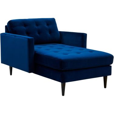 Curtis Tufted Chaise In Navy