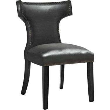 Curve Black Vinyl Dining Chair In Black
