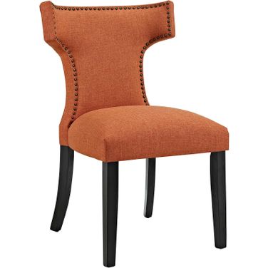 Curve Orange Fabric Dining Chair