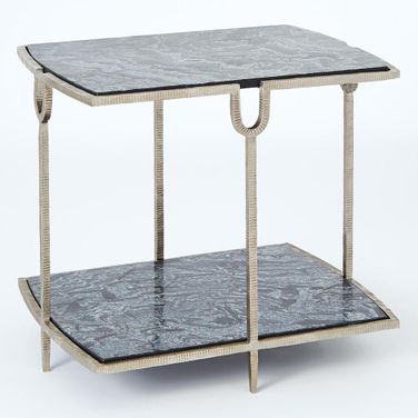 Curve Side Table In Silver