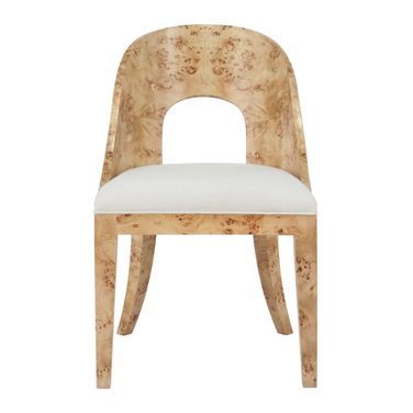 Curved Back Wooden Dining Chair In Brown