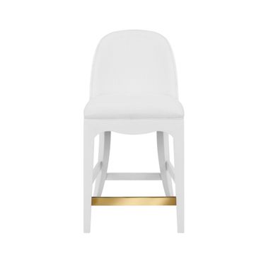 Curved Counter Stool In White