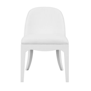 Curved Dining Chair In White