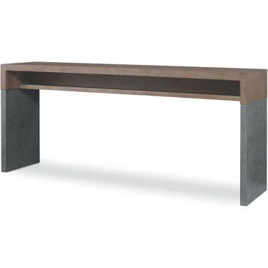 Curved Front Console In Timber Grey