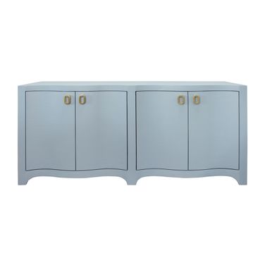 Curved Front Four Door Buffet In Blue